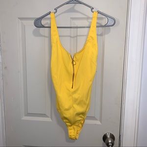 YELLOW ZIPUP BODYSUIT